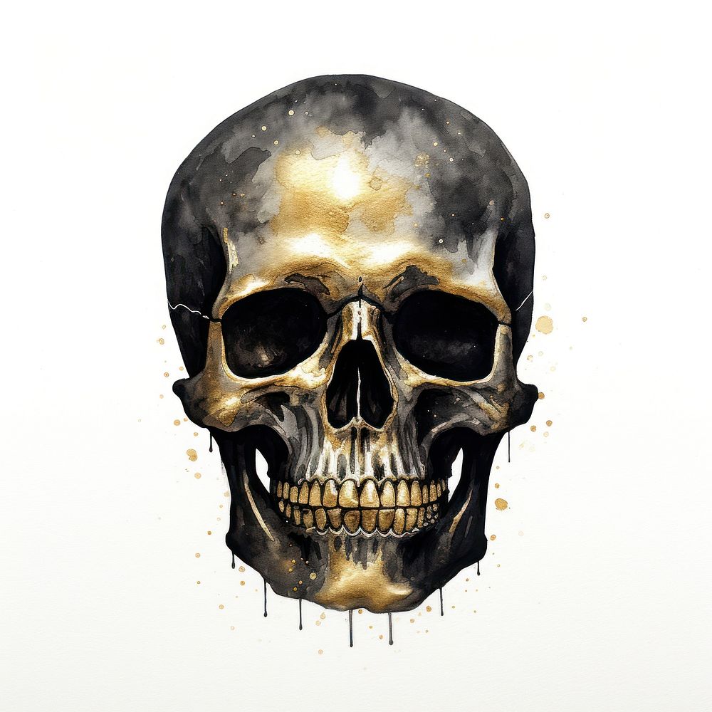 Black color skull white background anthropology creativity.