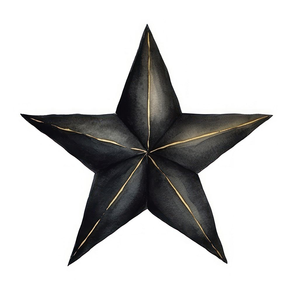 Black color star symbol plant white background.