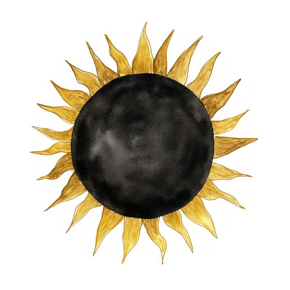 Black color sun white background accessories sunflower.