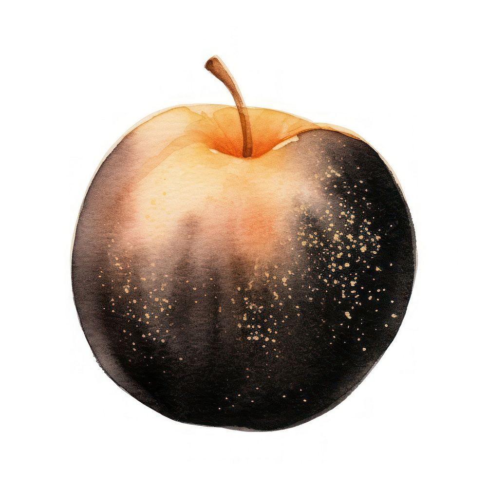 Black color peach apple fruit plant.