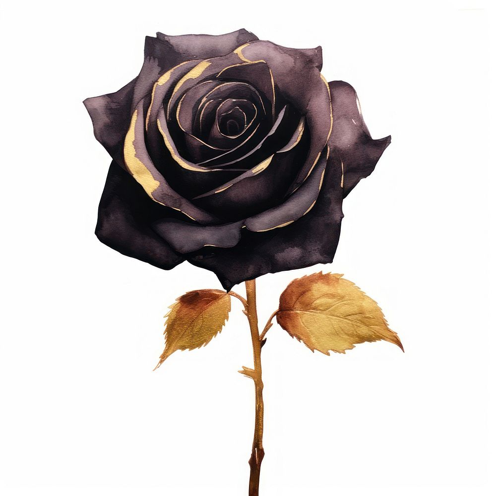 Black color rose flower petal plant.