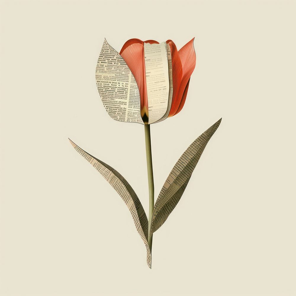 Ephemera paper tulip art flower petal.