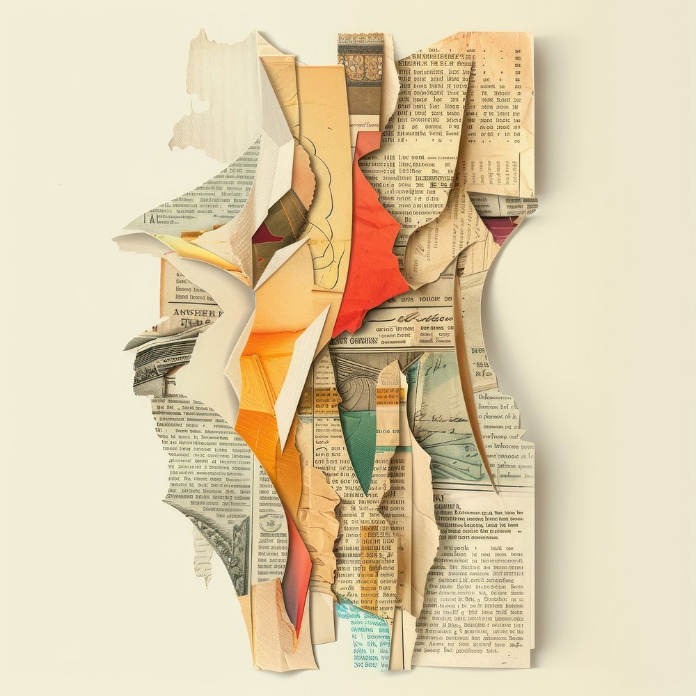 Ephemera paper abstract shape art advertisement creativity.