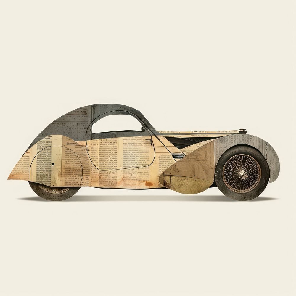 Ephemera paper car vehicle wheel wood.