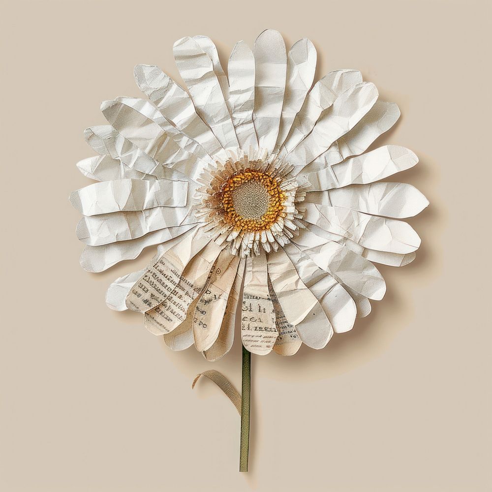 Ephemera paper daisy flower plant white.