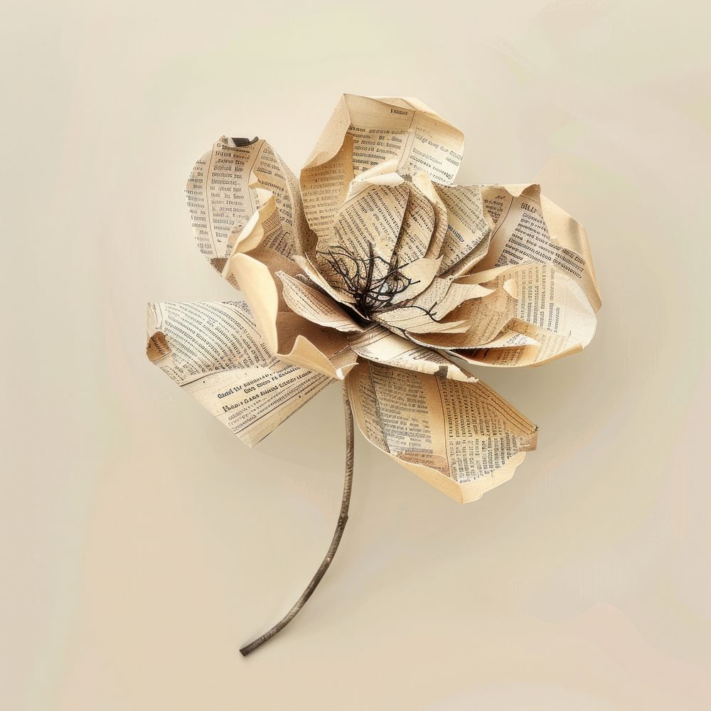 Ephemera paper flower art jewelry accessories.