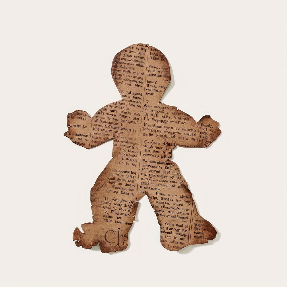 Ephemera paper ginger bread cookie text art.