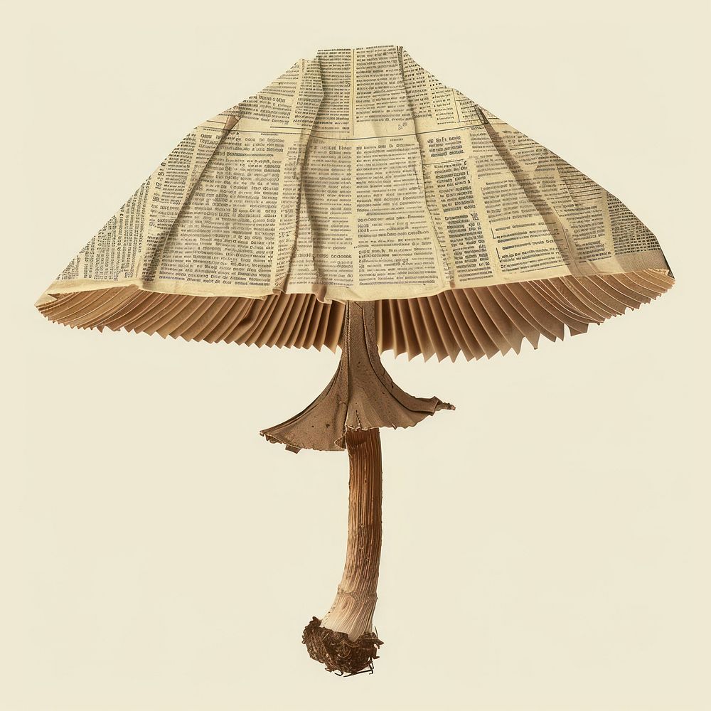Ephemera paper mushroom lampshade art umbrella.