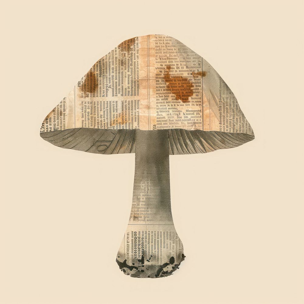 Ephemera paper mushroom fungus lamp art.