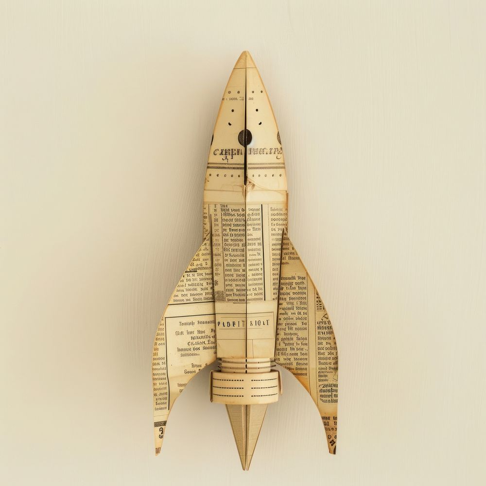 Ephemera paper rocket art aircraft transportation.