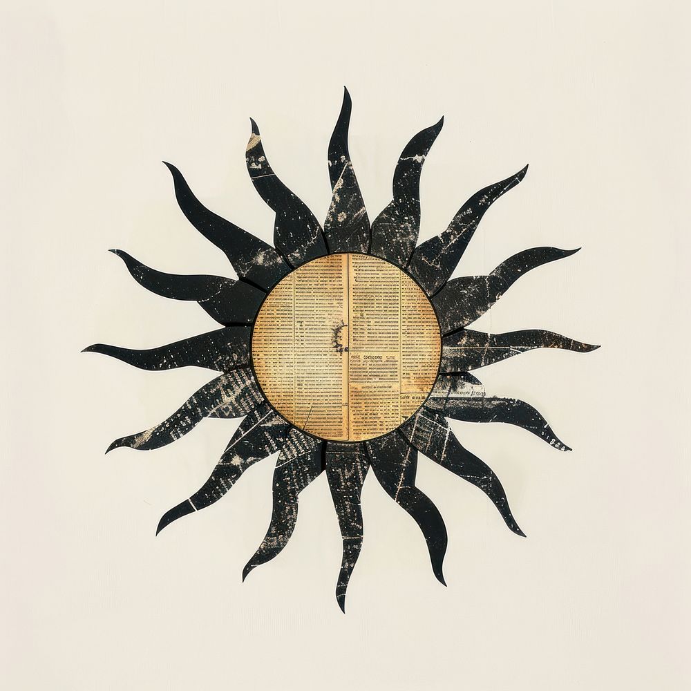 Ephemera paper sun clock art invertebrate.