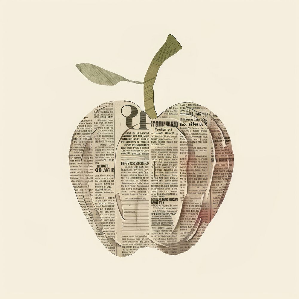 Paper apple text leaf vegetable.