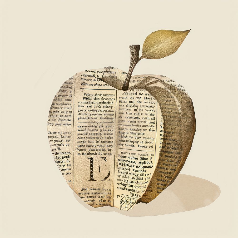 Paper apple plant text art.