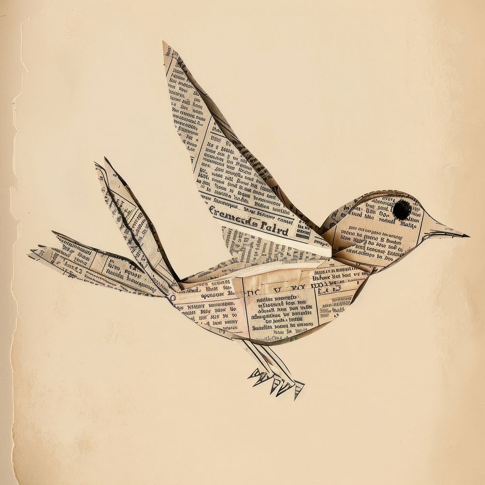 Paper bird art animal calligraphy.