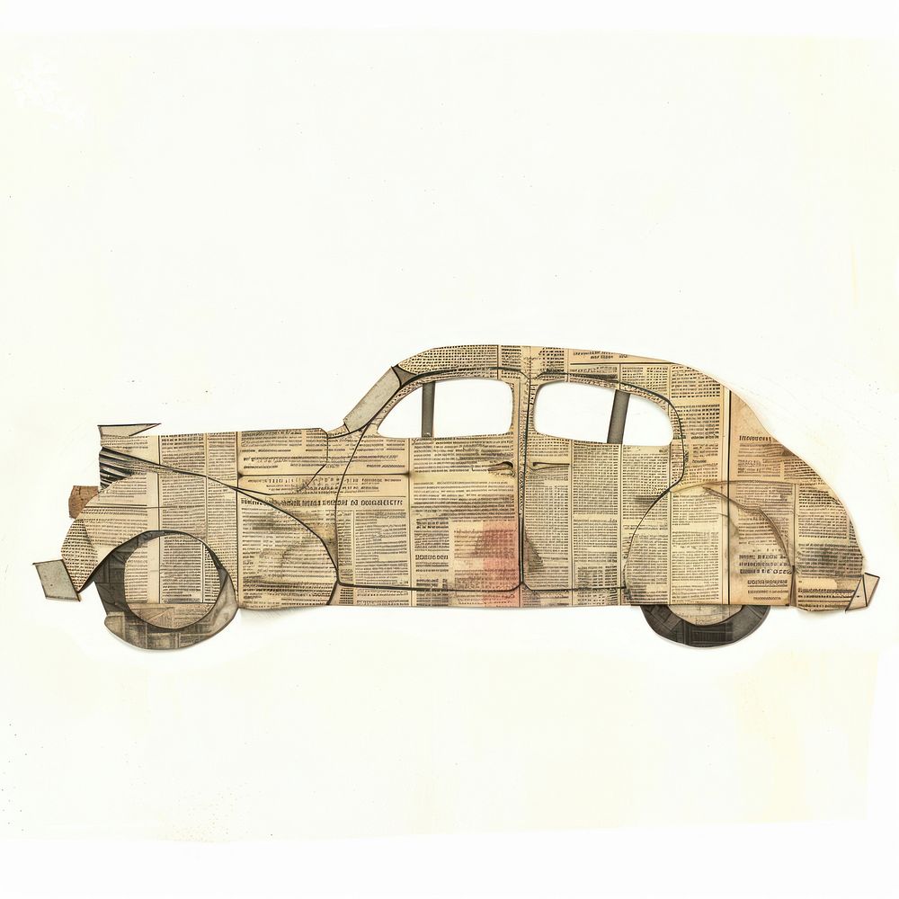 Paper car art vehicle drawing.
