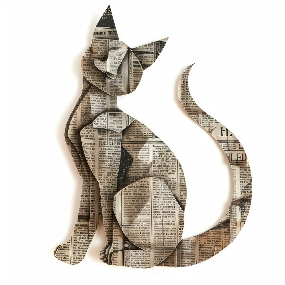 Paper cat art mammal craft.