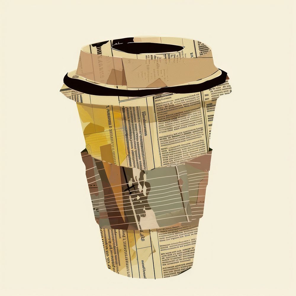 Paper coffee cup art refreshment disposable.