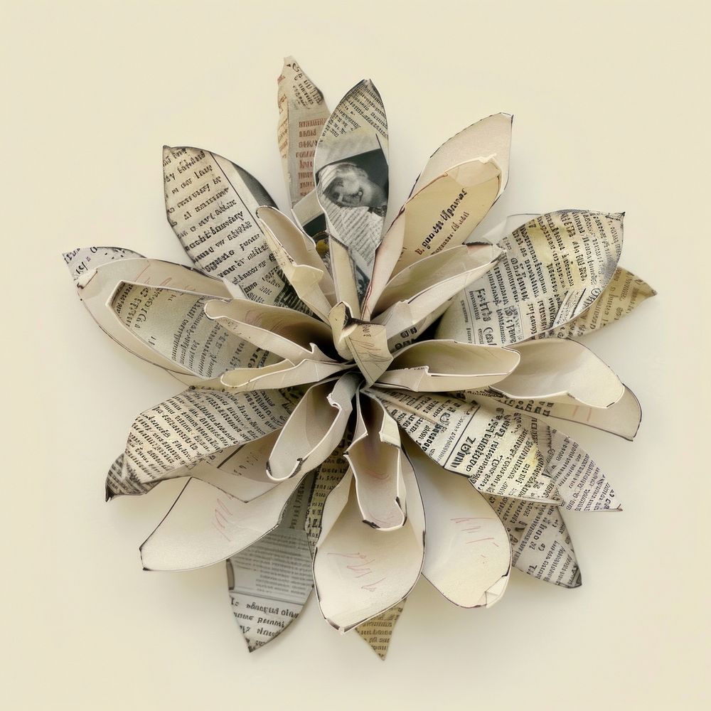 Paper flower art brooch craft.