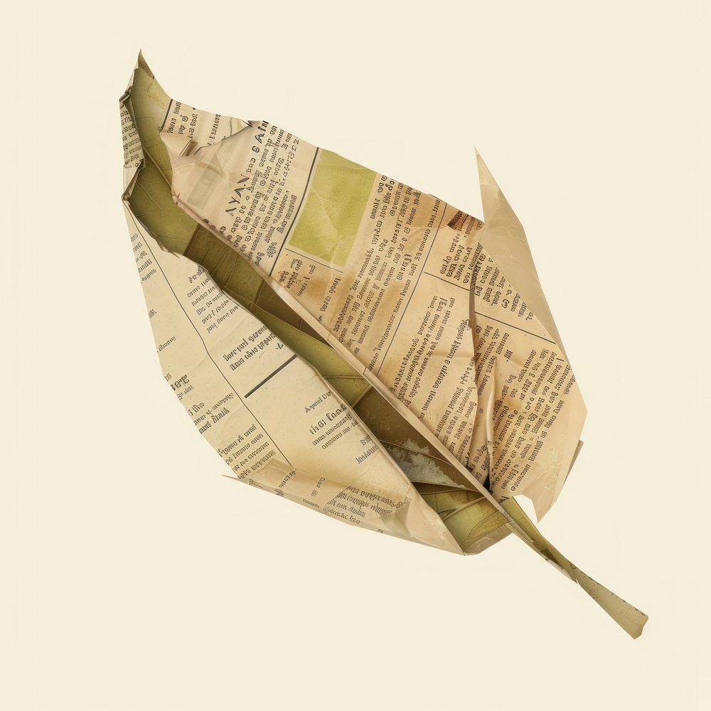 Paper spring leaf art origami plant.