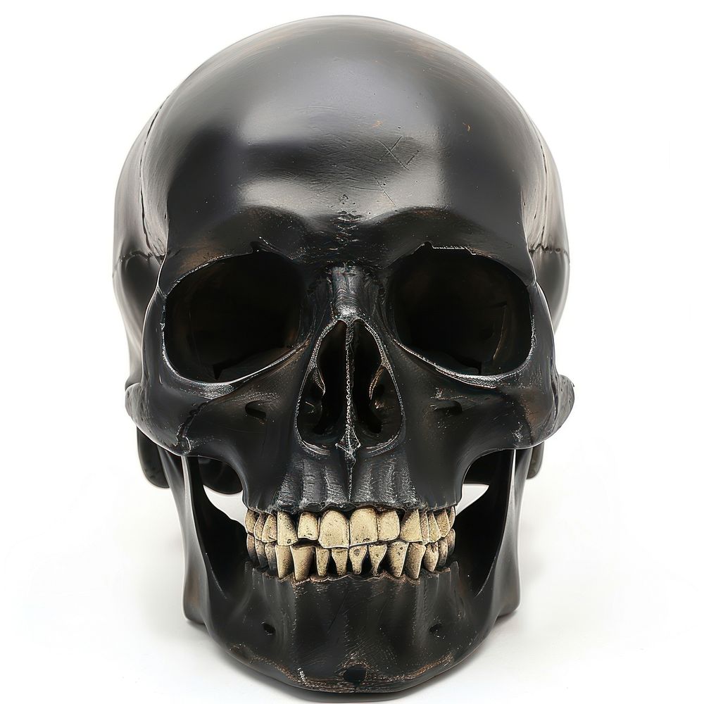 Black skull spooky horror person.