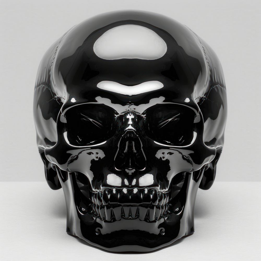 Black skull monochrome headgear clothing.
