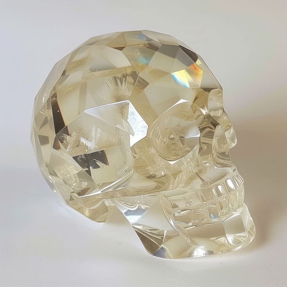 Diamond skull gemstone jewelry crystal.