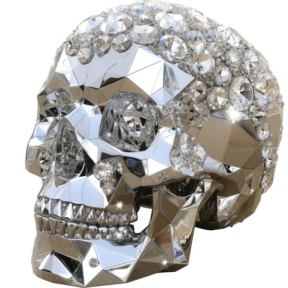 Diamond skull jewelry accessories sculpture.