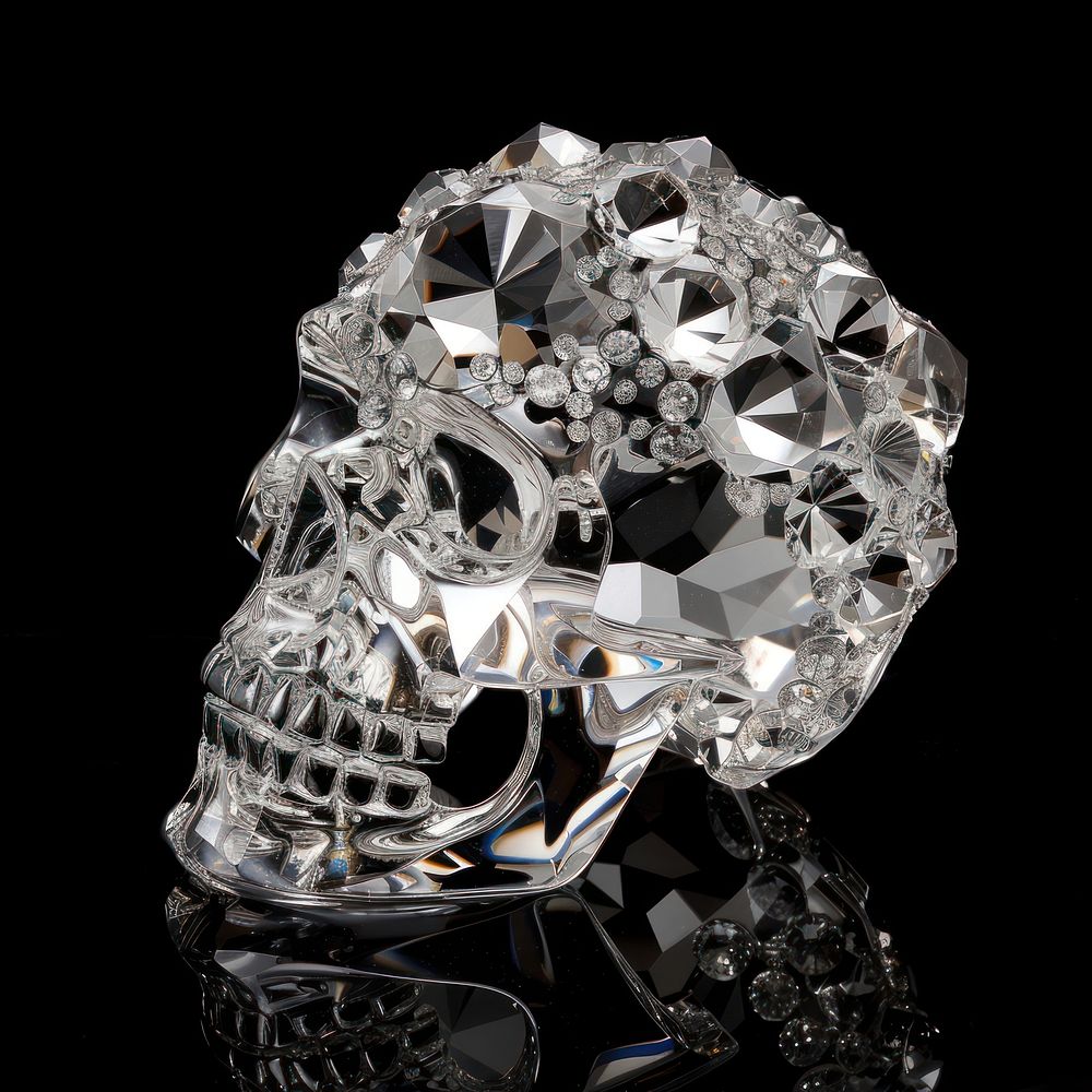 Diamond skull gemstone jewelry crystal.
