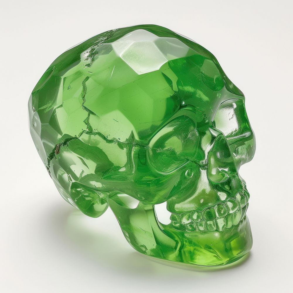Green skull gemstone jewelry emerald.