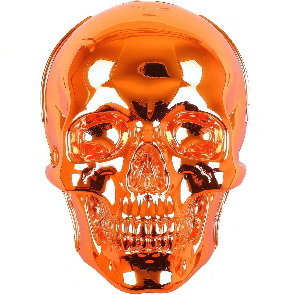 Orange skull mask headgear disguise.