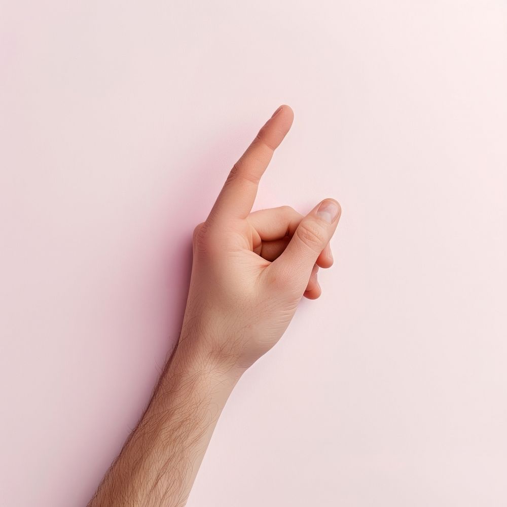 Person hand finger pink fingernail.