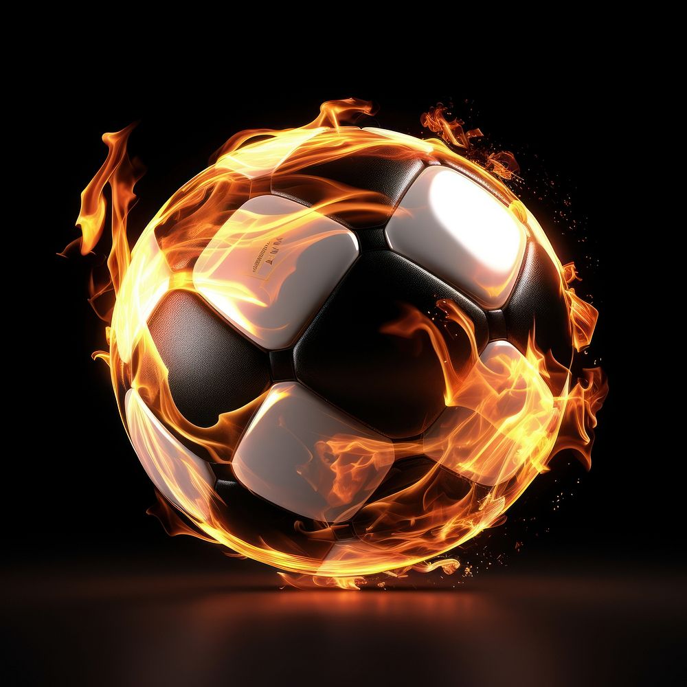 Football sports flame fire.