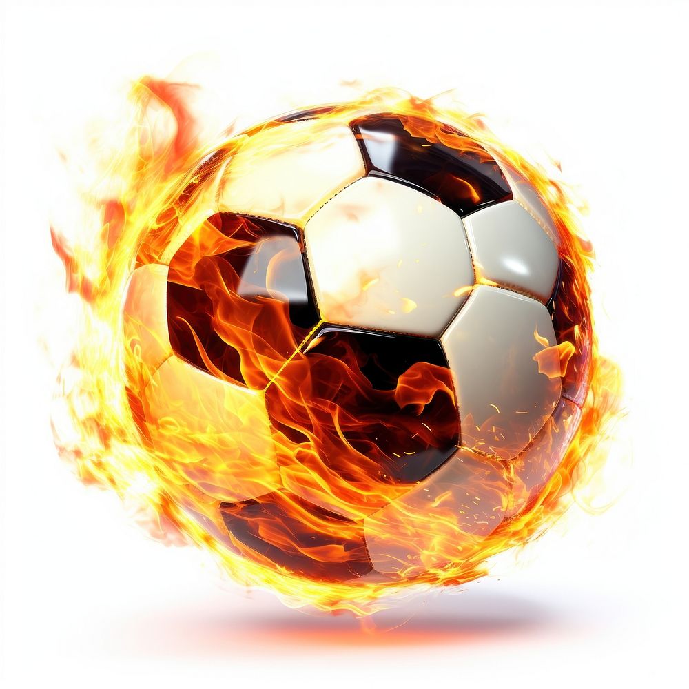 Football sphere sports flame.