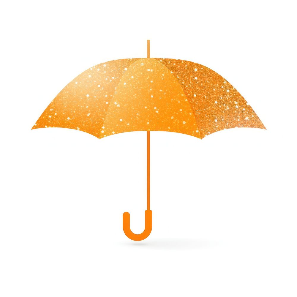 Orange umbrella icon white background protection sheltering.