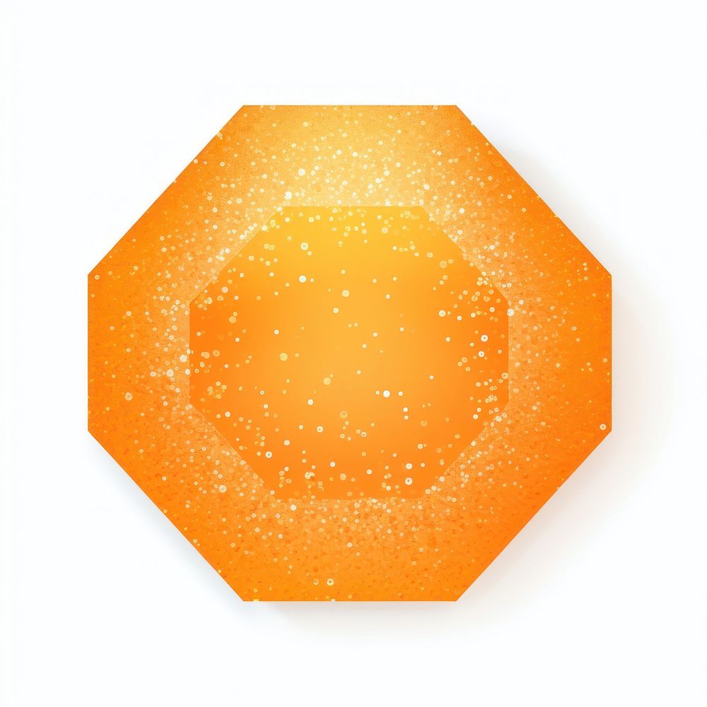Orange octagon icon shape white background hexagon.