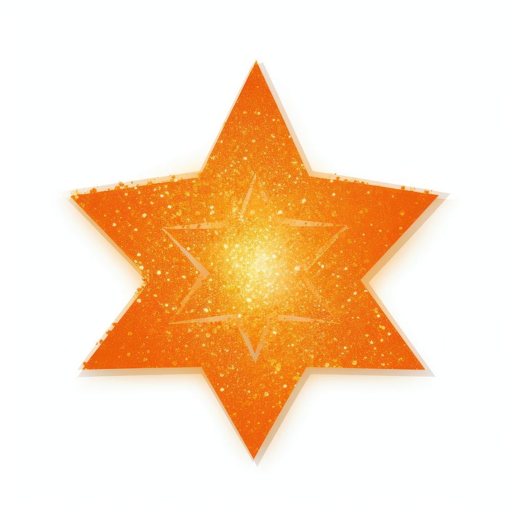 PNG Orange octagram icon shape white background illuminated.