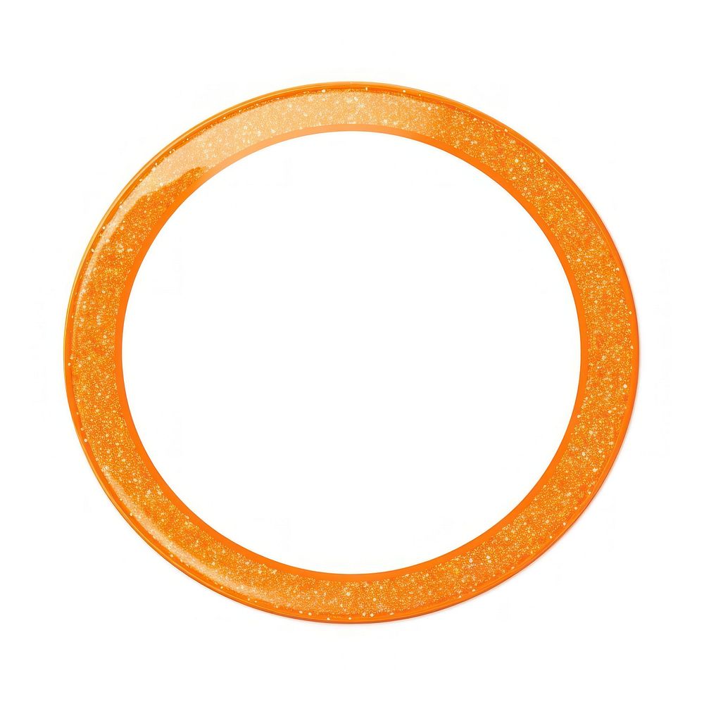 Orange oval icon shape art white background.