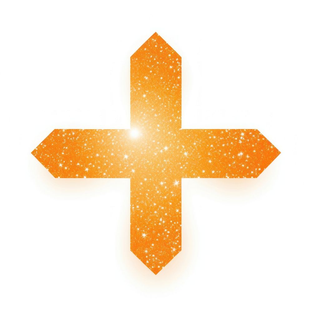 Orange plus sign icon symbol shape cross.