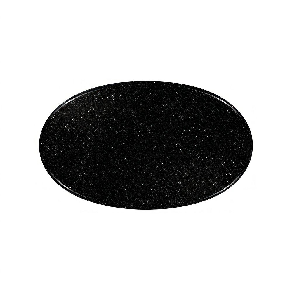 Black oval icon shape white background monochrome.