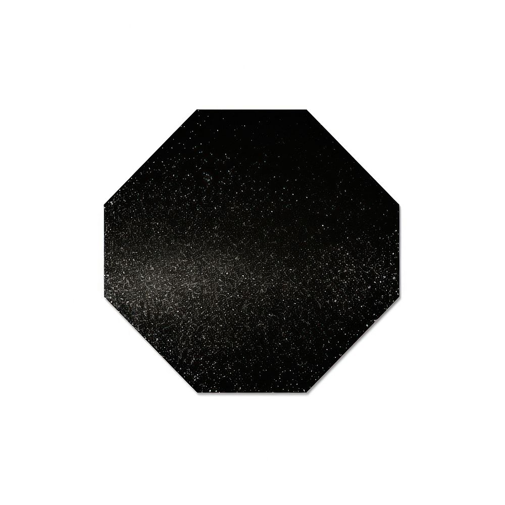 Black octagon icon shape white background accessories.