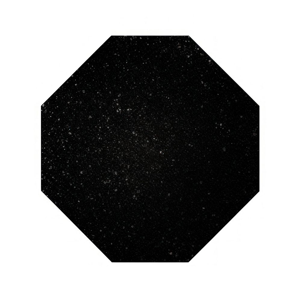Black octagon icon shape night white background.