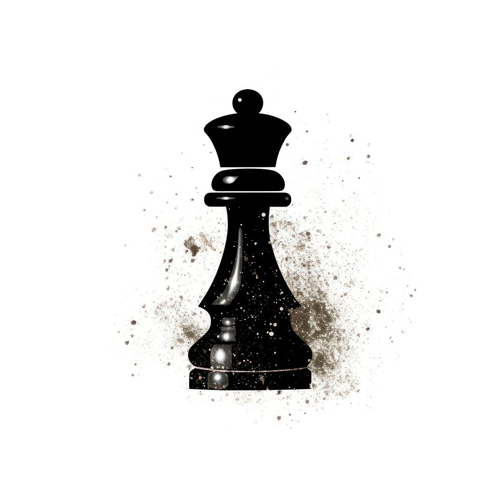 Black chess icon game white background intelligence.