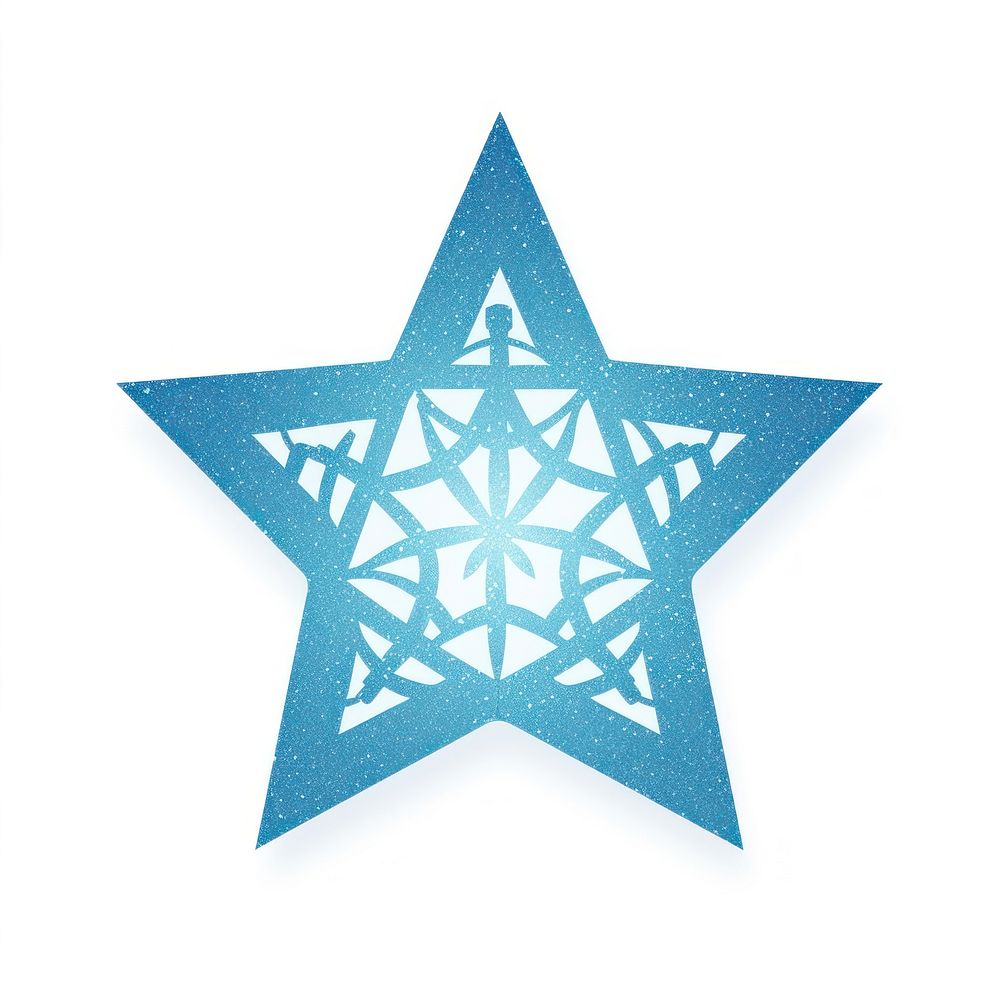 PNG Blue octagram icon symbol shape white background.