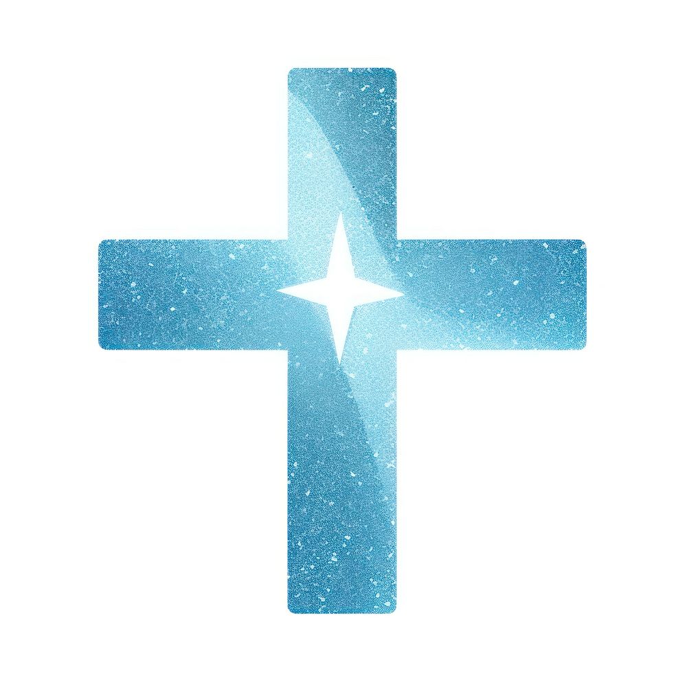 Blue plus icon symbol shape cross.
