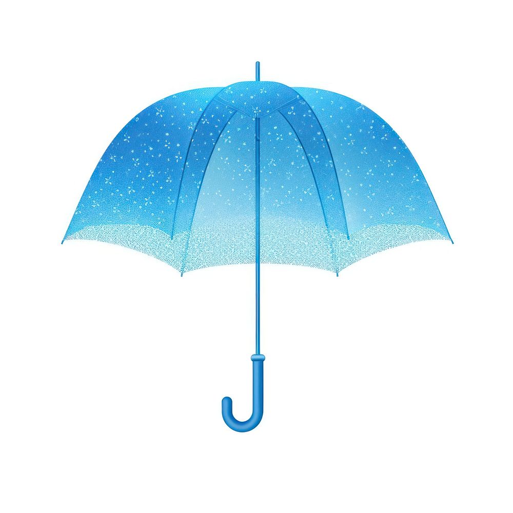 Blue umbrella icon shape white background protection.