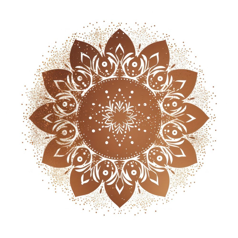 Brown mandala icon pattern shape art.
