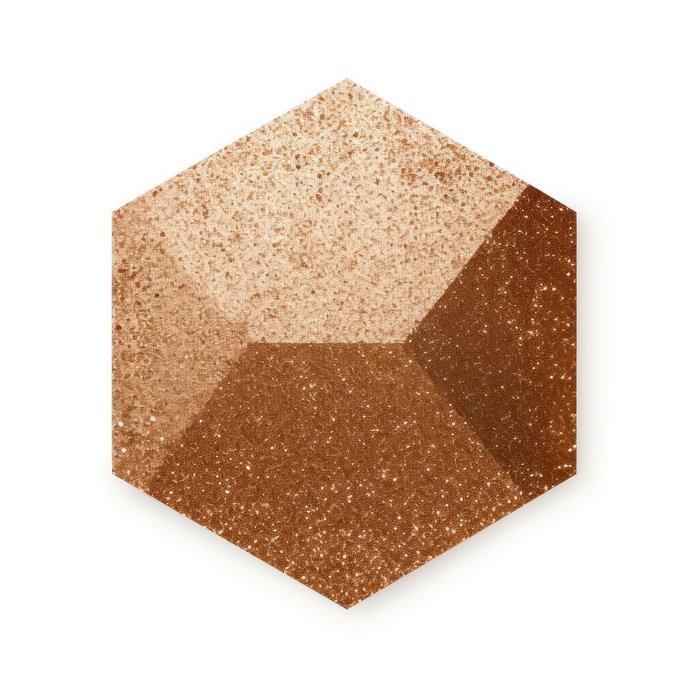 Brown octagon icon shape white background rectangle.