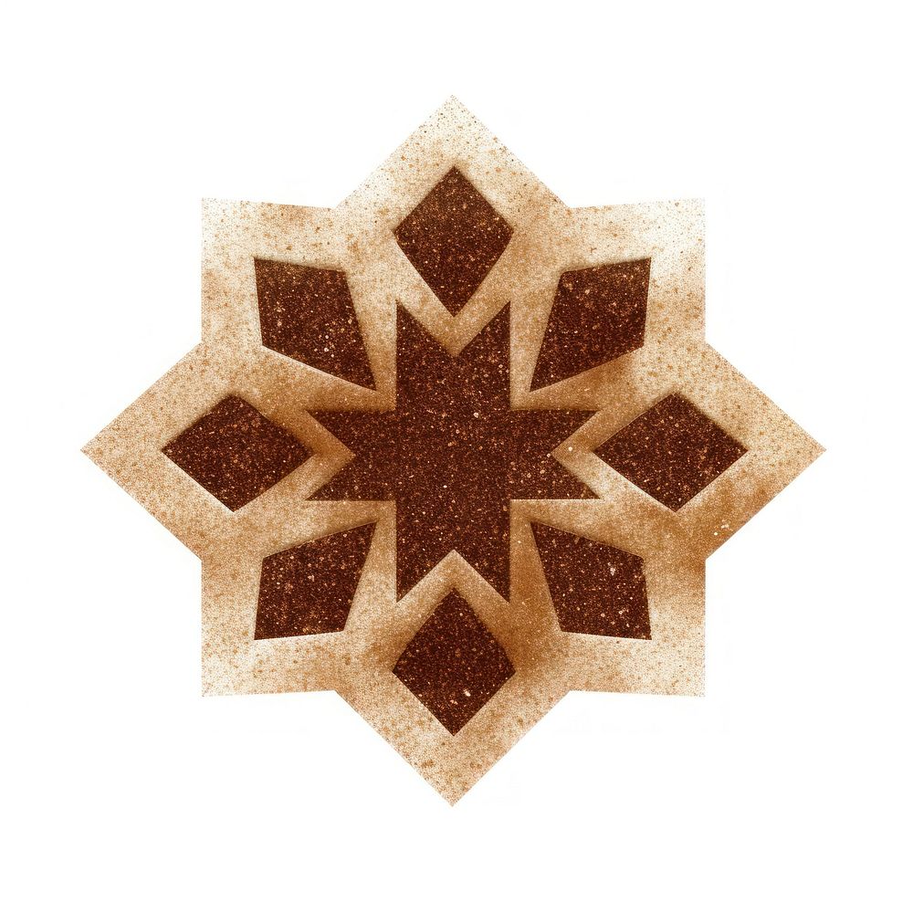 Brown octagram icon shape white background confectionery.