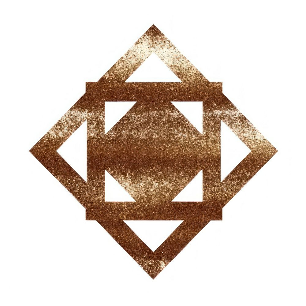 Brown hexagram icon symbol shape logo.