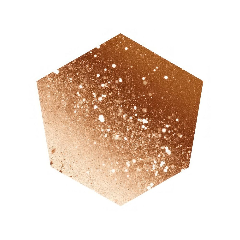 Brown pentagon icon shape white background rectangle.